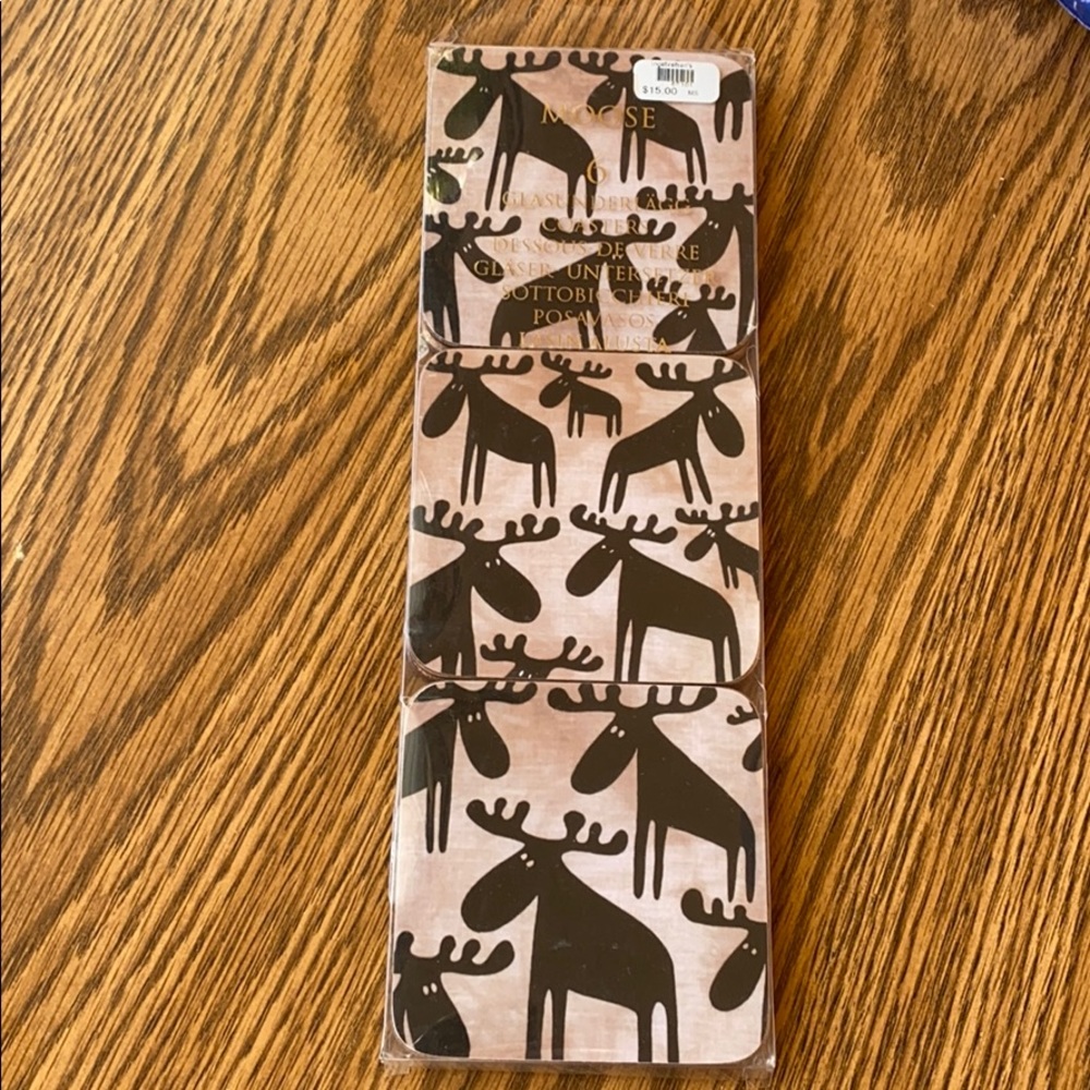 NWT Moose themed coasters